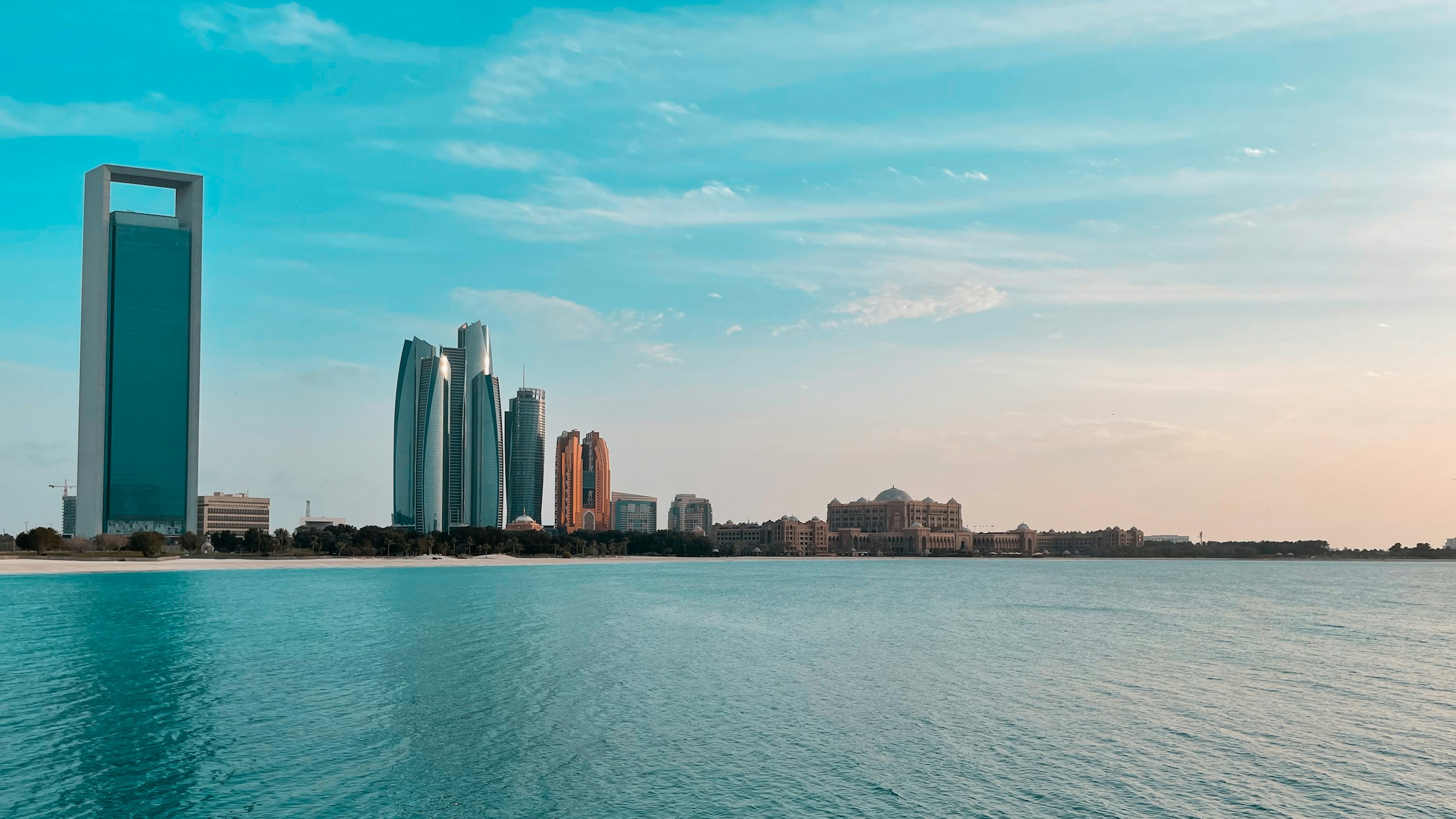 Abu Dhabi skyline beside the waterfront
